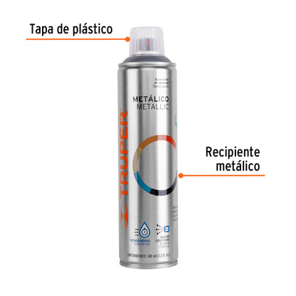 Pintura Aerosol Cromo Metálico PAM-CR 400ml - Anticorrosión Secado Rápido para Metal Plástico Madera