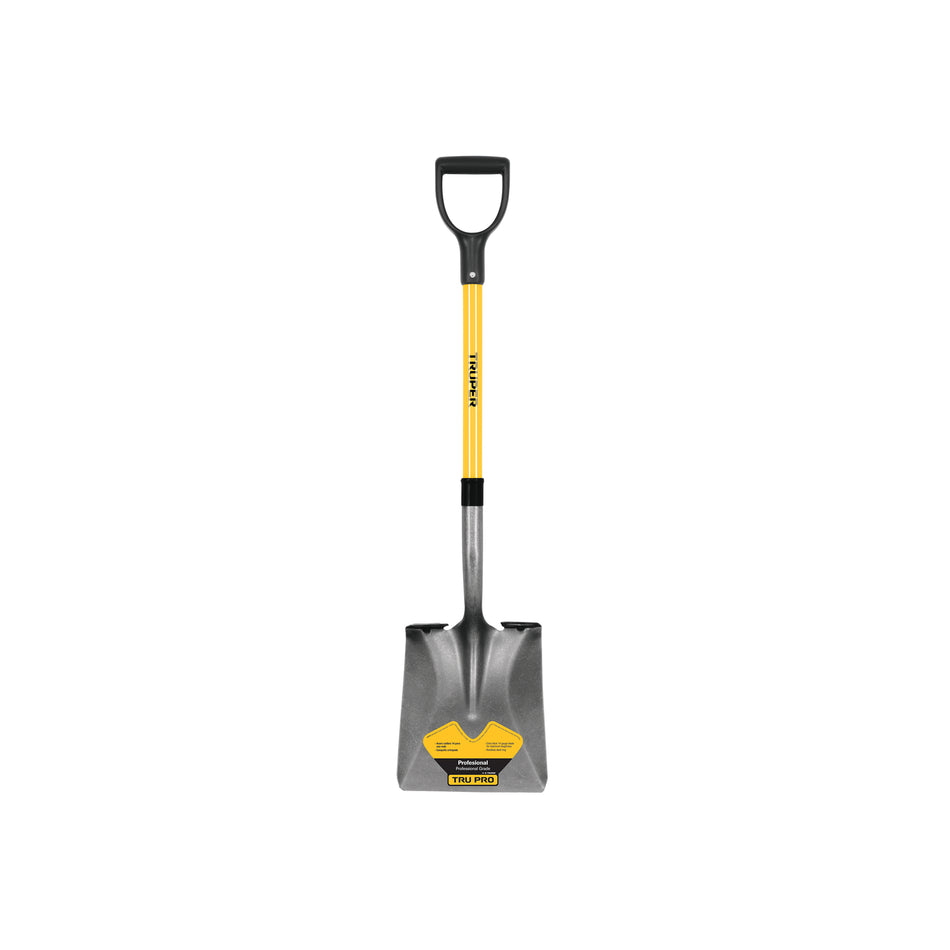 Pala Cuadrada Tru Pro Fibra de Vidrio PCY-F - Herramienta Profesional para Excavación Fácil y Cómoda con Puño Y Ergonómico