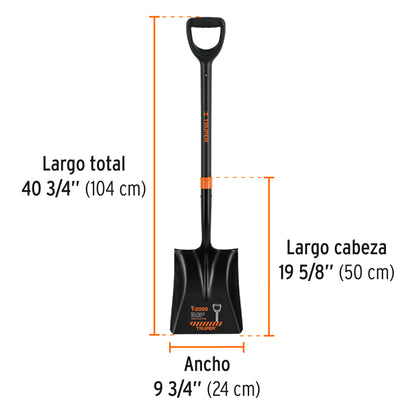 Pala Cuadrada T-2000 Truper Fibra de Vidrio - Herramienta Profesional Indestructible para Excavación y Construcción
