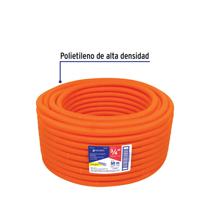 Poliducto Corrugado 3/4 con Guía 50m | Cable Eléctrico TRUPER®