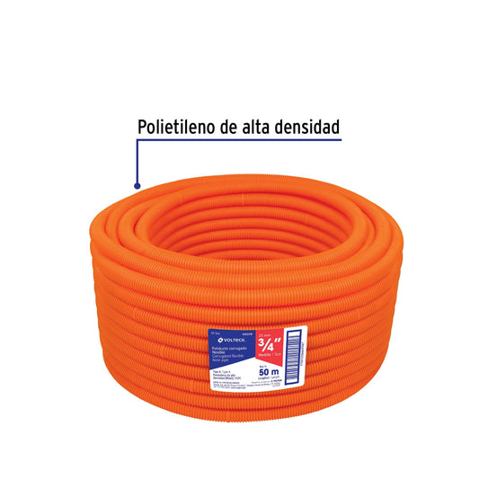 Poliducto 3/4 Pulgadas Corrugado Flexible sin Guía - Rollo 50 Metros TRUPER