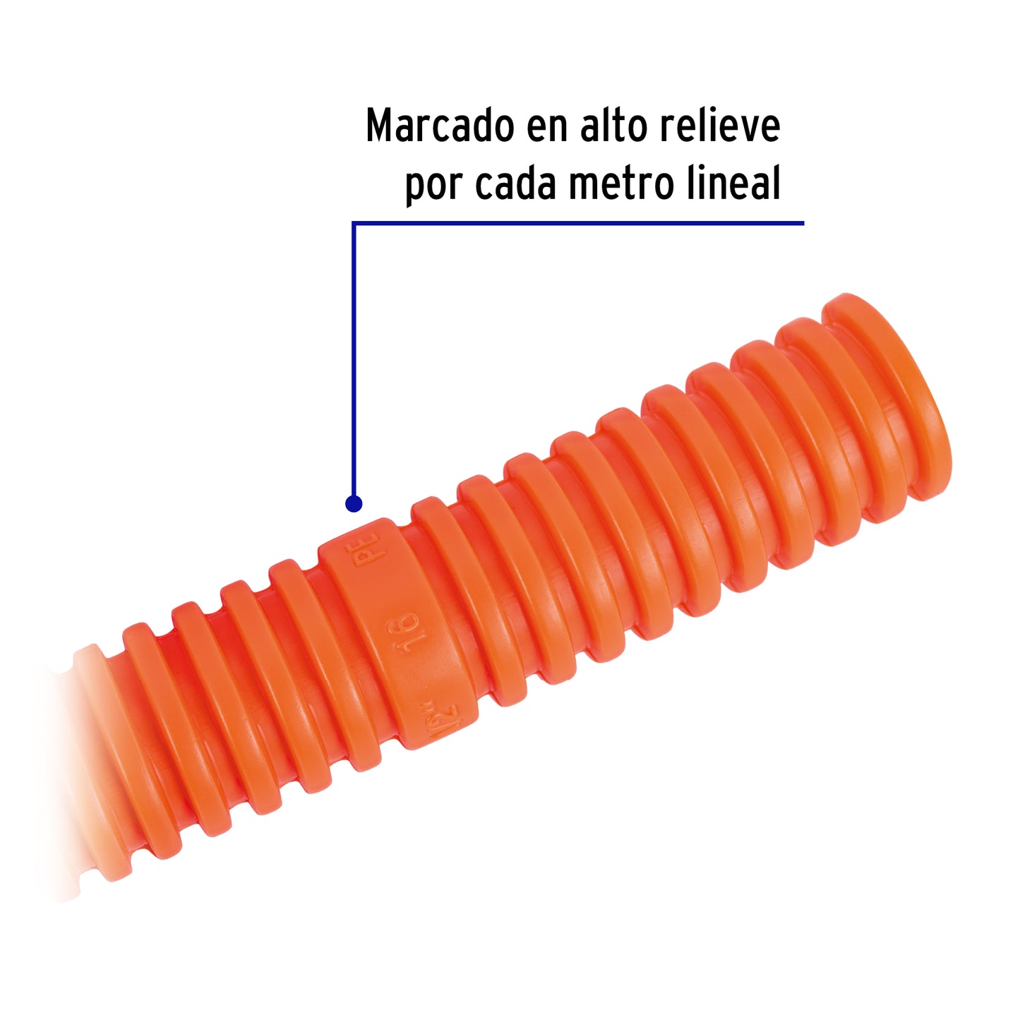 Poliducto 3/4 Pulgadas Corrugado Flexible sin Guía - Rollo 50 Metros TRUPER