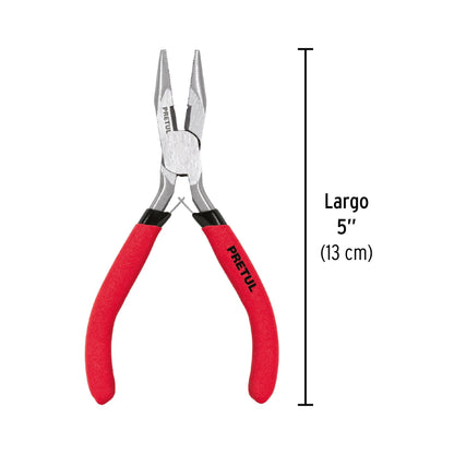 Mini Pinza de Punta y Corte 5" PMP-PU4 Pretul - Acero Carbono para Espacios Reducidos