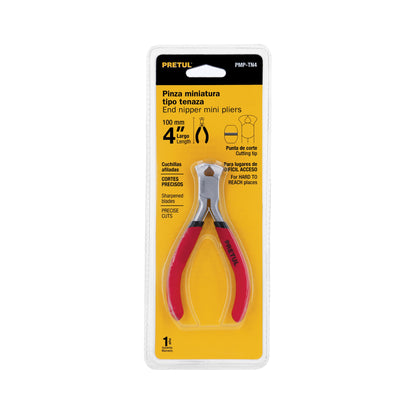 Mini Pinza Tenaza 4 Pulgadas Pretul PMP-TN4 - Acero Carbono para Espacios Reducidos y Cortes Precisos