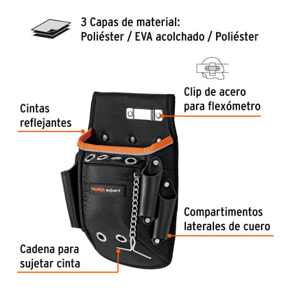 Porta Herramientas Expert POHE-10NX - 10 Compartimentos Poliéster 1600D - Organiza y Protege Herramientas Profesionales
