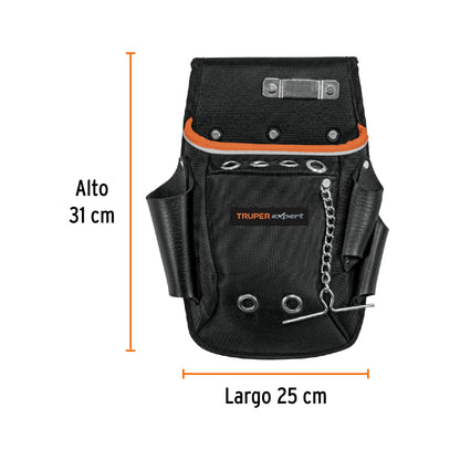 Porta Herramientas Expert POHE-10NX - 10 Compartimentos Poliéster 1600D - Organiza y Protege Herramientas Profesionales