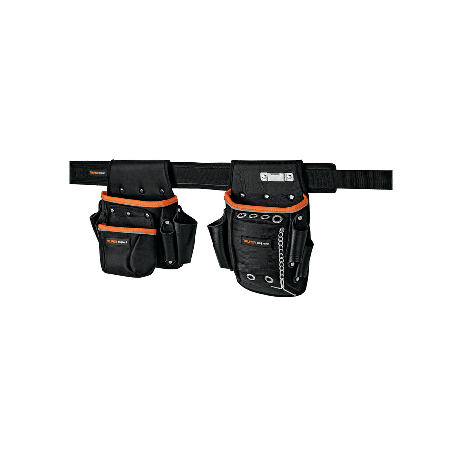 Porta Herramientas Profesional Expert POHE-16NX - 16 Compartimentos Poliéster 1600D - Organiza y Protege Herramientas con Cintas Reflejantes