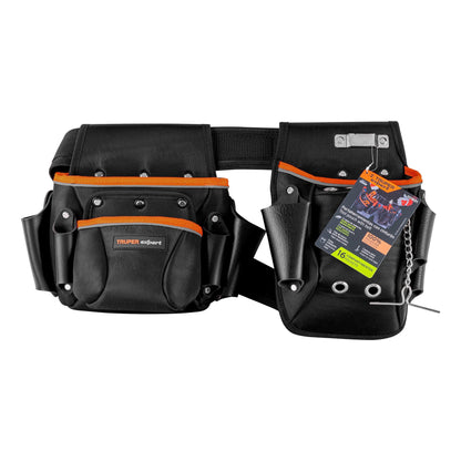 Porta Herramientas Profesional Expert POHE-16NX - 16 Compartimentos Poliéster 1600D - Organiza y Protege Herramientas con Cintas Reflejantes