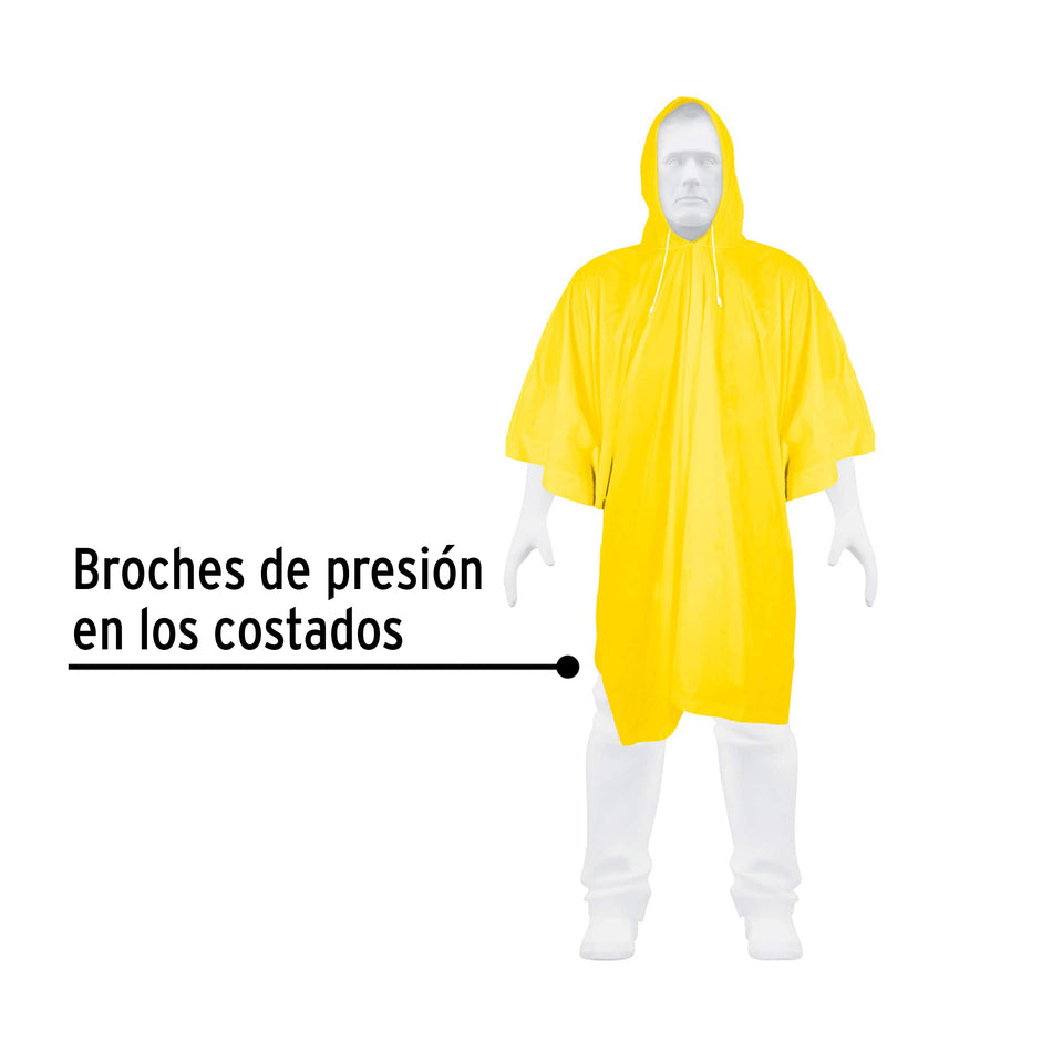 Poncho o capamanga ligero de PVC, Pretul "Impermeable de capucha, Mangas, Chubasquero o Gabardina"