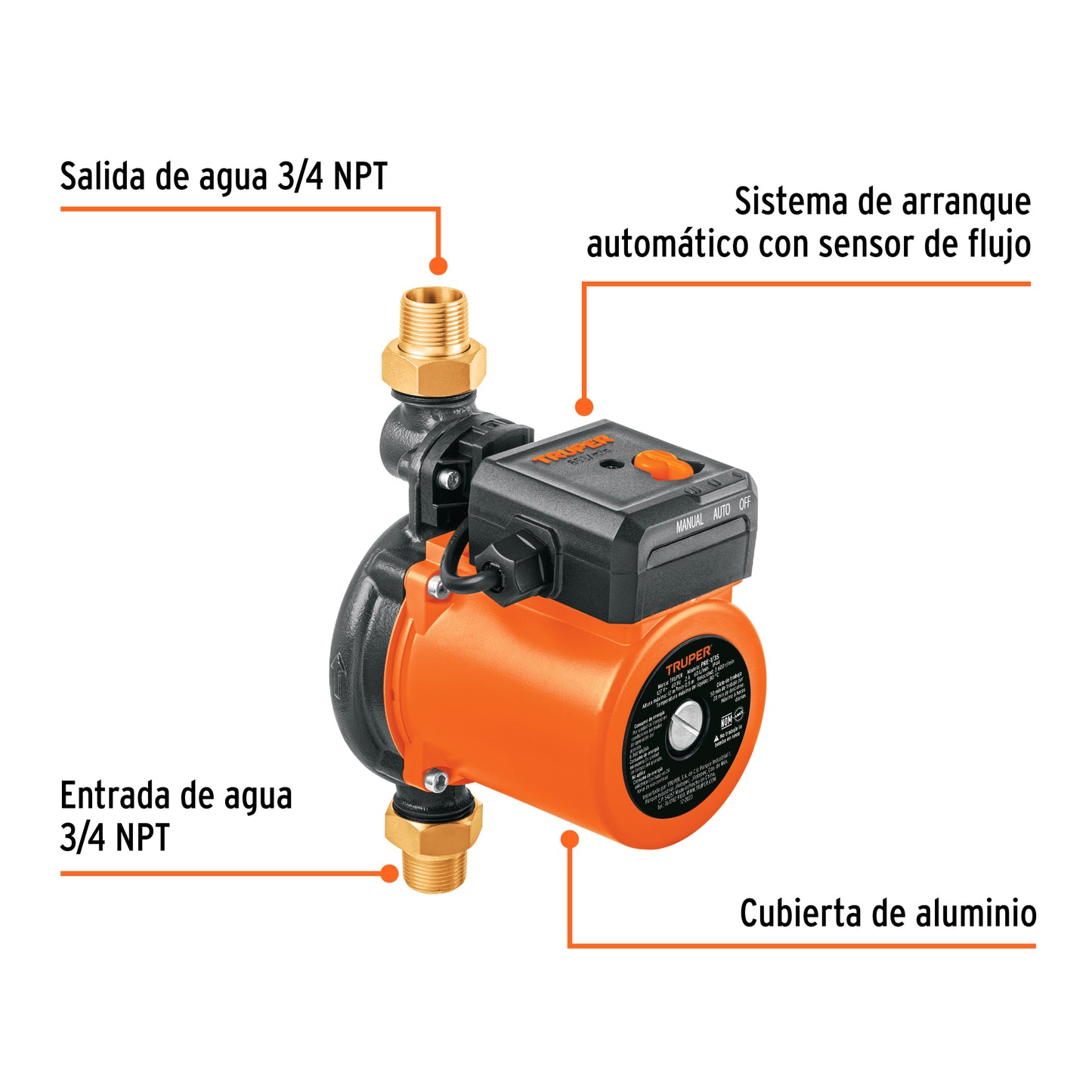 Bomba Presurizadora TRUPER 1/3 HP PRE-1/3S - Solución Definitiva para Baja Presión de Agua Doméstica