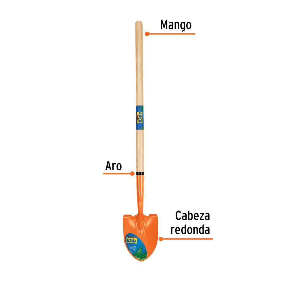 Pala redonda para niños con mango de 30", Truper