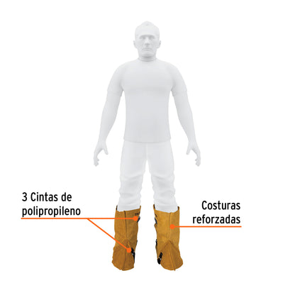 Polainas de Carnaza Truper PROSO-3 - Protección Profesional para Soldadura contra Chispas y Calor