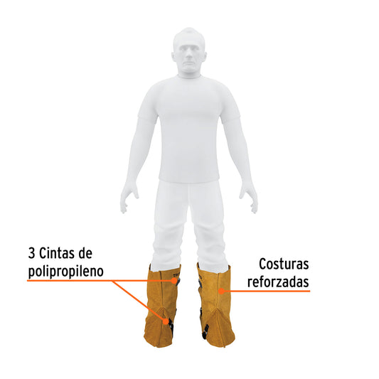 Polainas de Carnaza Truper PROSO-3 - Protección Profesional para Soldadura contra Chispas y Calor