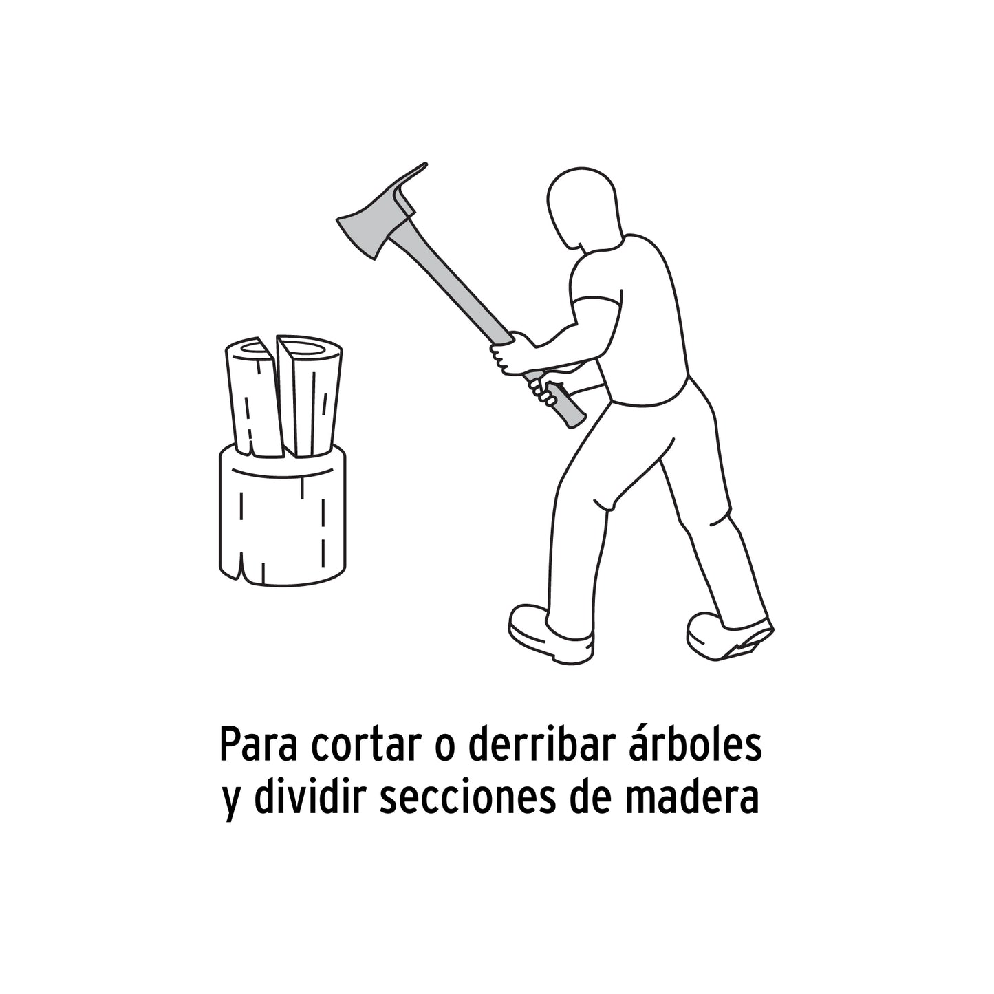 Hacha Pulaski Truper 3.5 lb Mango Hickory 35" - Herramienta Profesional Doble Filo para Corte y Excavación Forestal