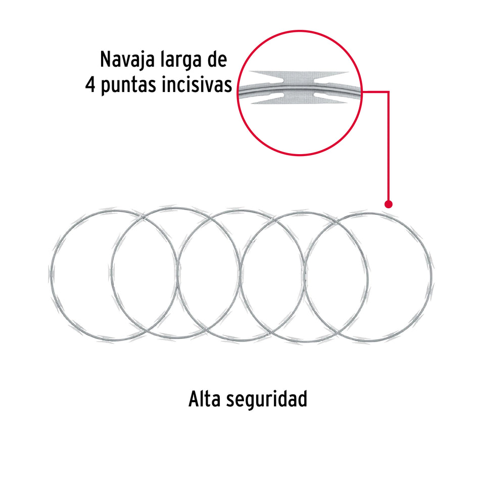 Rollo concertina alta seguridad, 45cm diámetro x 8m, Protección perimetral de predios