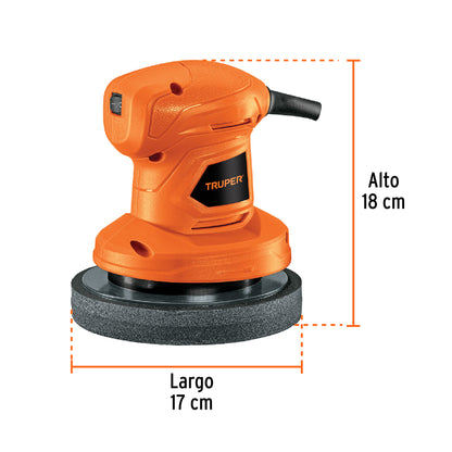 Pulidora Roto-Orbital TRUPER PRO 6" 45W - Elimina Rayones y Remolinos sin Dañar Pintura - Compacta Una Mano PULA-6AM