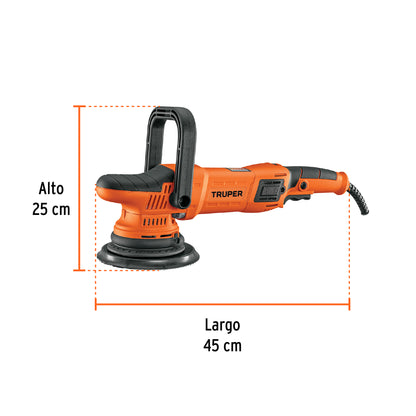 Pulidora Doble Acción TRUPER PRO 6 Pulgadas 900W - Velocidad Variable 6 Niveles - Solución Profesional para Pulido Automotriz y Industrial - Modelo PULA-6A