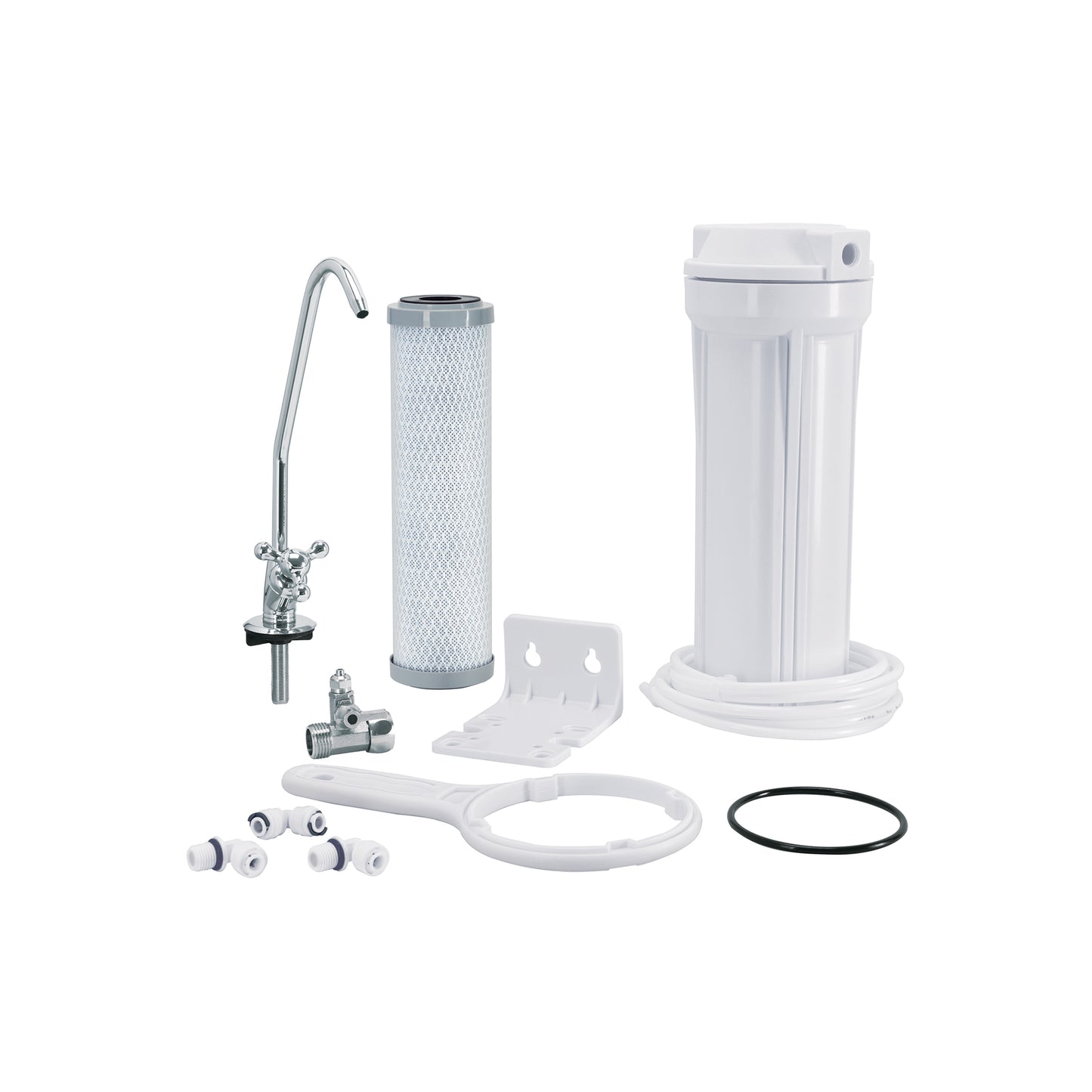 Purificador de Agua Bajo Tarja FOSET PURA-P3 - Elimina 99.9% Bacterias y Cloro - Carbón Activado con Plata Coloidal