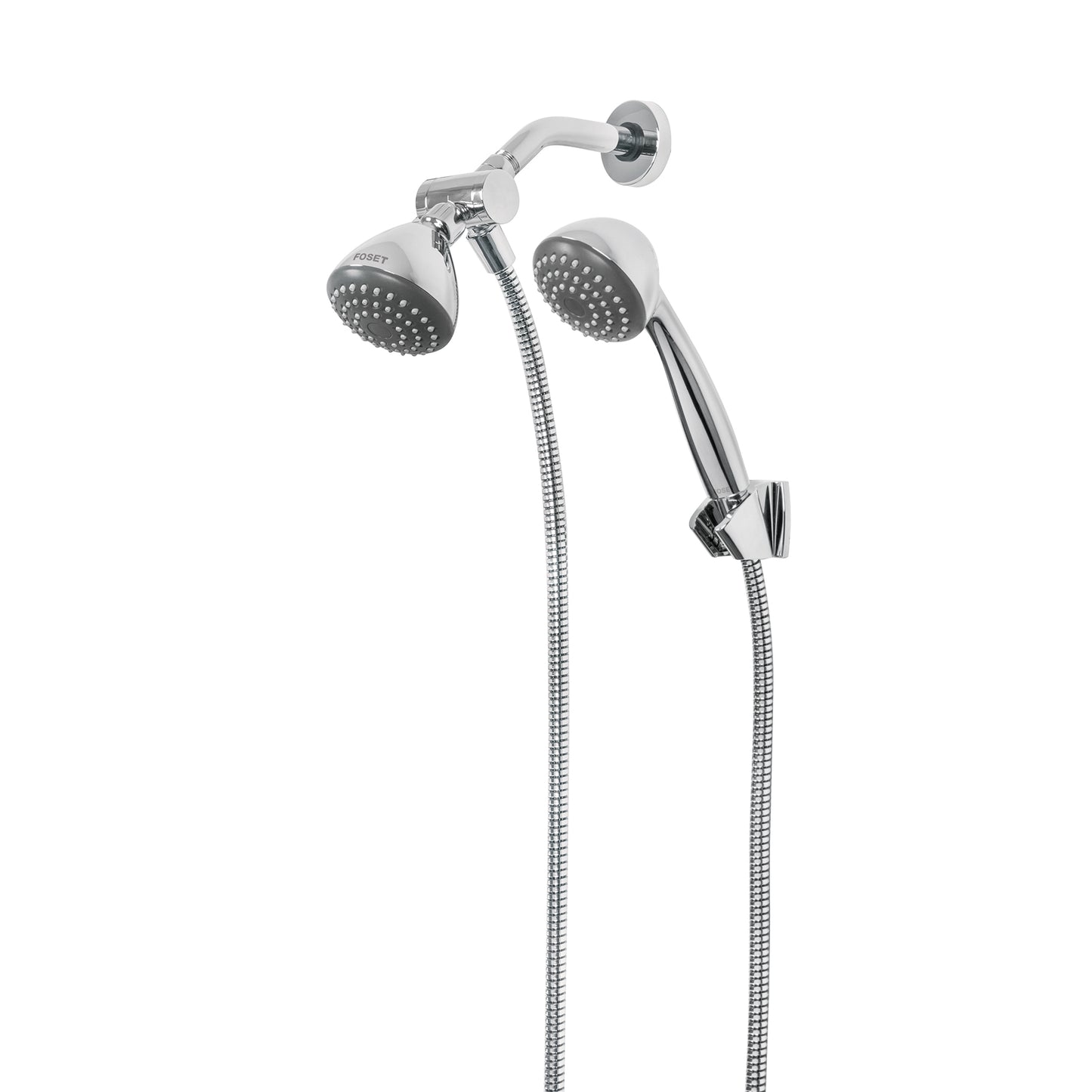 Regadera Doble Fija y Teléfono 3-1/4" Cromo FOSET AERO - ABS Alta Presión