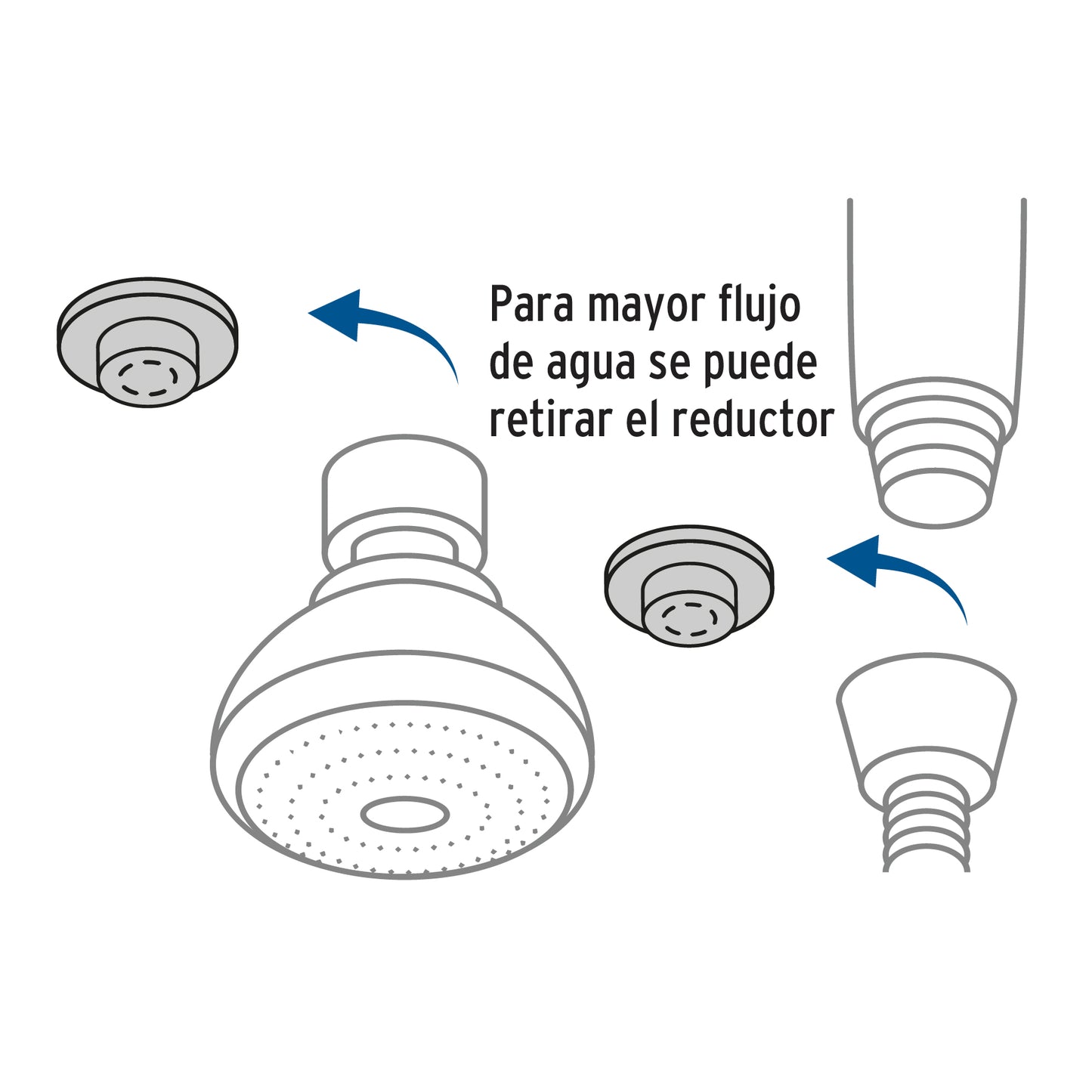 Regadera Doble Fija y Teléfono 3-1/4" Cromo FOSET AERO - ABS Alta Presión