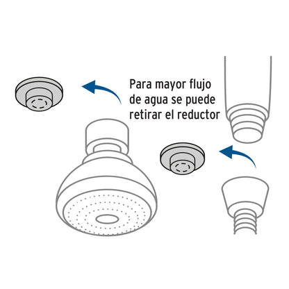 Regadera para Baño 2.5" con Extensión Tipo Teléfono FOSET BASIC