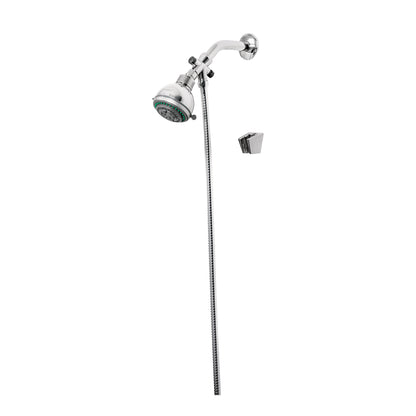 Regadera Doble Fija y Teléfono FOSET 5 Funciones AQUA 3-1/4" | Cable Flexible