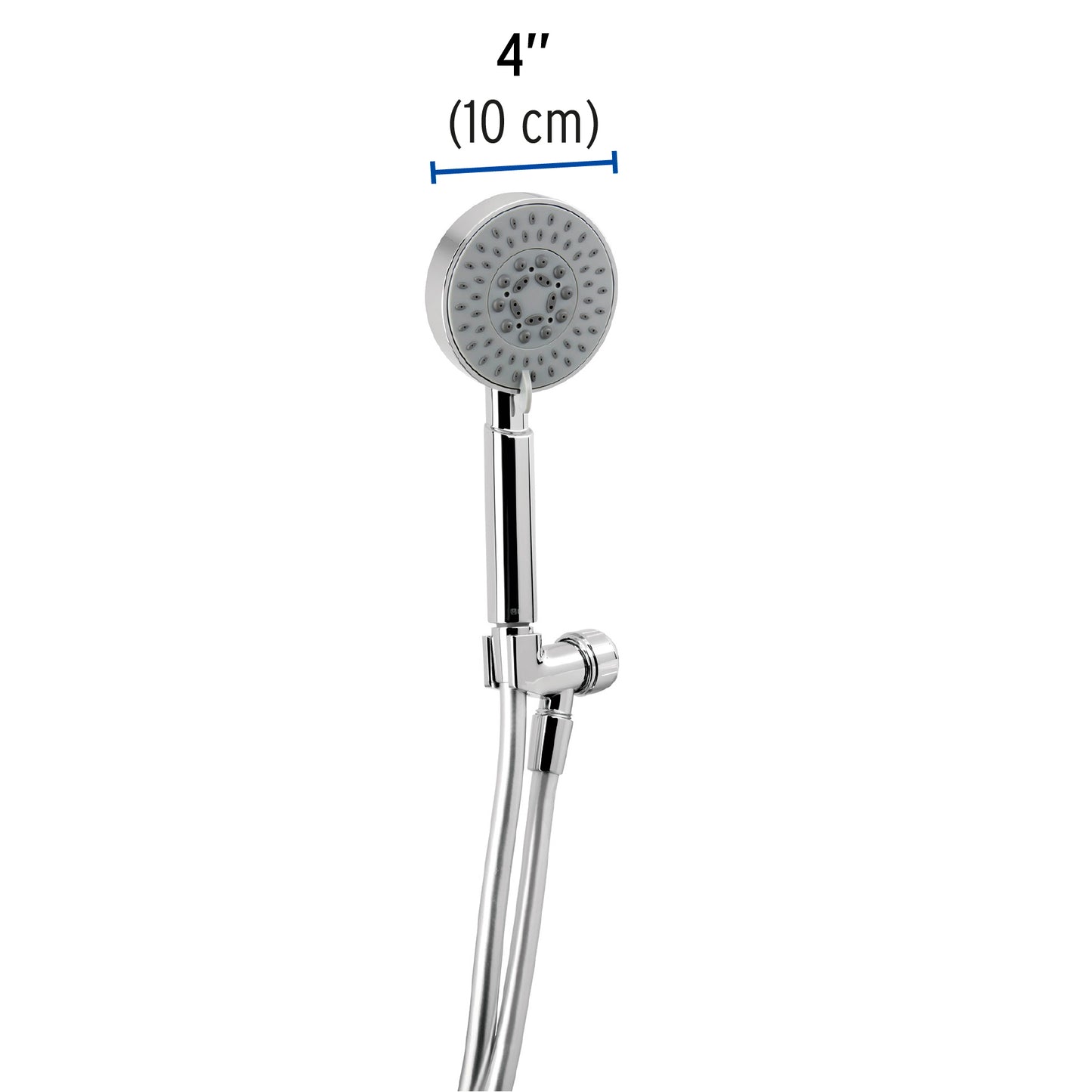 Regadera Teléfono 4 Pulgadas Cromada con Soporte FOSET ELEMENT - Regadera de Mano