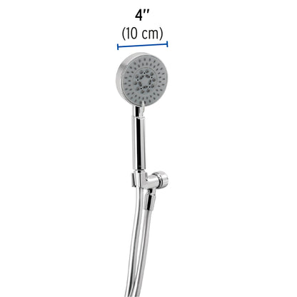 Regadera Teléfono 4 Pulgadas Cromada con Soporte FOSET ELEMENT - Regadera de Mano