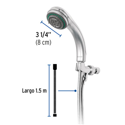 Regadera de Teléfono FOSET AQUA 5 Funciones 3-1/4" con Soporte
