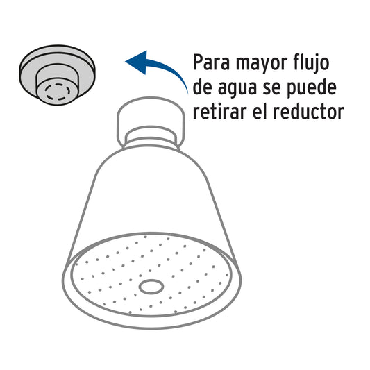 Regadera de Ducha Redonda 2-3/4 Pulgadas Latón Cromado con Brazo y Chapetón AERO FOSET
