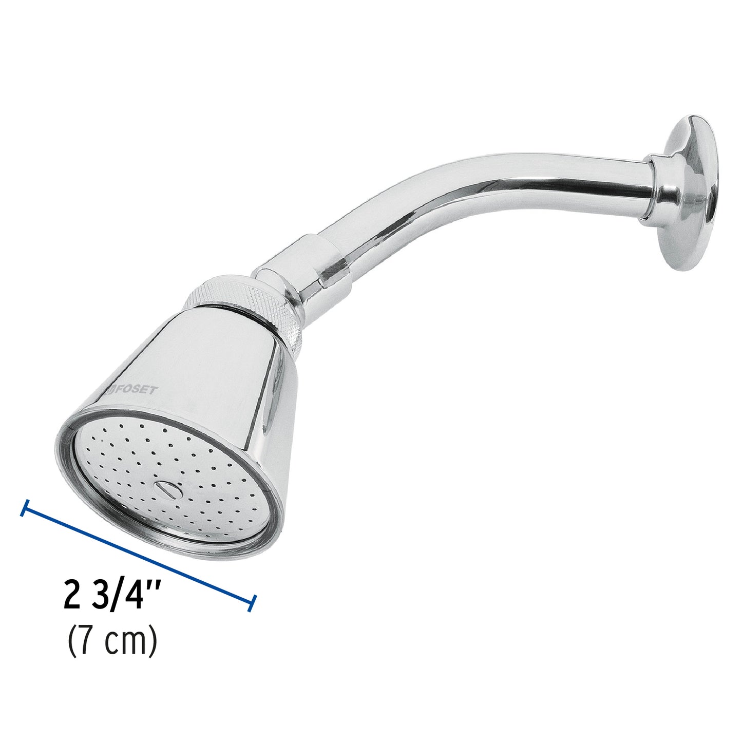 Regadera de Ducha Redonda 2-3/4 Pulgadas Latón Cromado con Brazo y Chapetón AERO FOSET