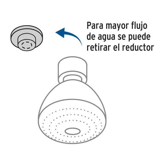 Regadera de Ducha 3-1/4" con Brazo Ajustable y Chapetón Cromado AERO
