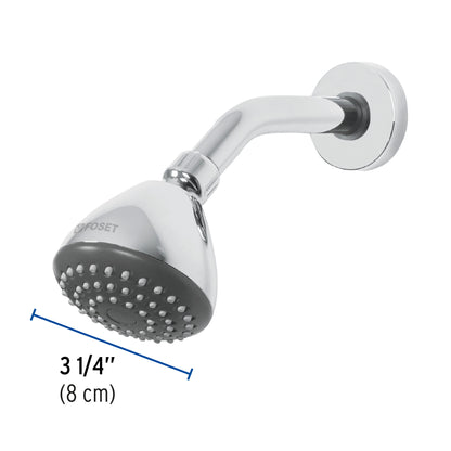 Regadera de Ducha 3-1/4" con Brazo Ajustable y Chapetón Cromado AERO