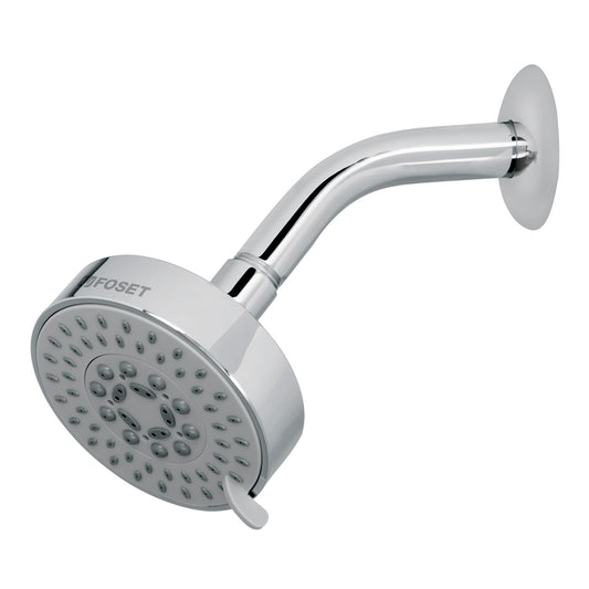 Regadera 5 Funciones con Brazo Ajustable Cromada 4" FOSET ELEMENT