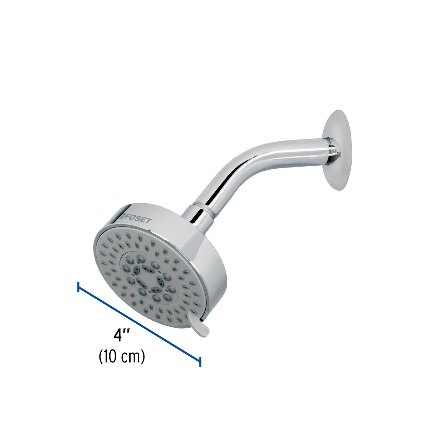 Regadera 5 Funciones con Brazo Ajustable Cromada 4" FOSET ELEMENT