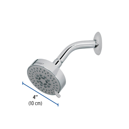 Regadera 5 Funciones con Brazo Ajustable Cromada 4" FOSET ELEMENT