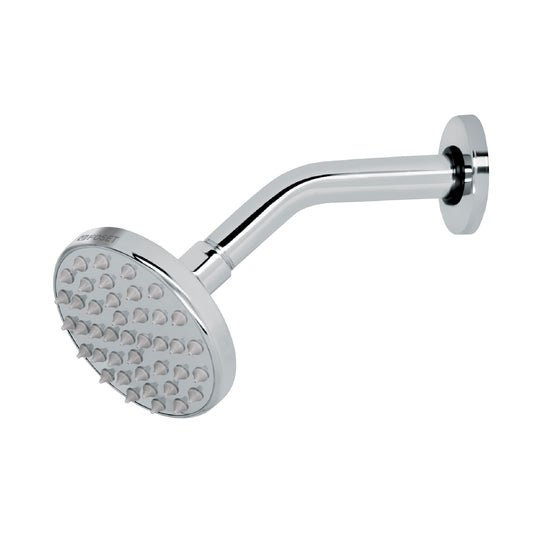 Regadera FOSET 4" Cromada con Brazo Ajustable | Plato Redondo