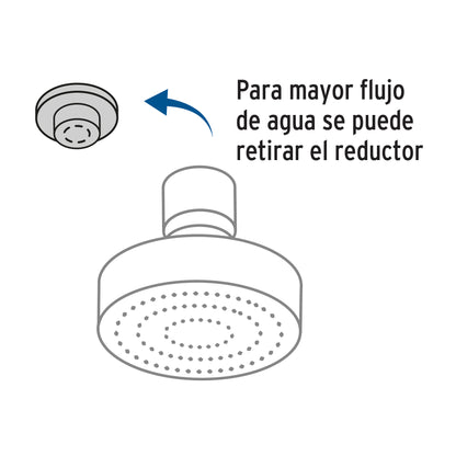 Regadera FOSET 4" Cromada con Brazo Ajustable | Plato Redondo