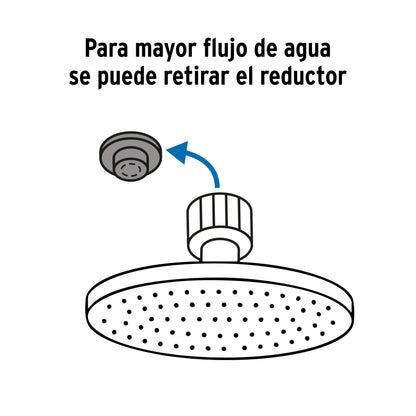 Regadera Ducha 10 Pulgadas Plato Redondo Negro FOSET RIVIERA con Brazo