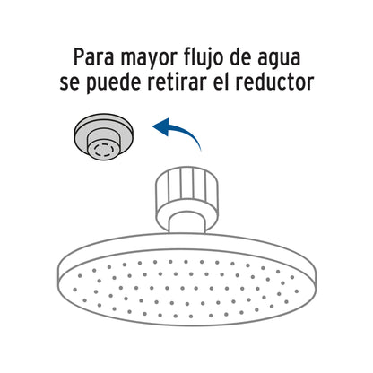 Regadera FOSET RIVIERA 10 Pulgadas con Brazo Ajustable Acabado Satín