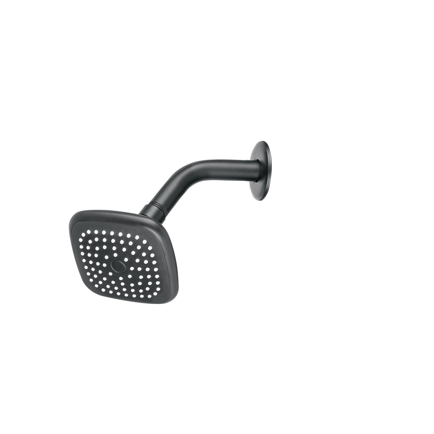 Regadera Cuadrada 3-3/4" Negra FOSET BASIC - Brazo y Chapetón para Baño