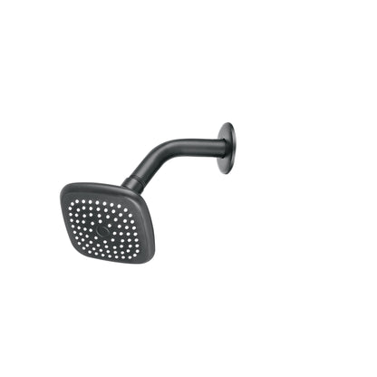 Regadera Cuadrada 3-3/4" Negra FOSET BASIC - Brazo y Chapetón para Baño