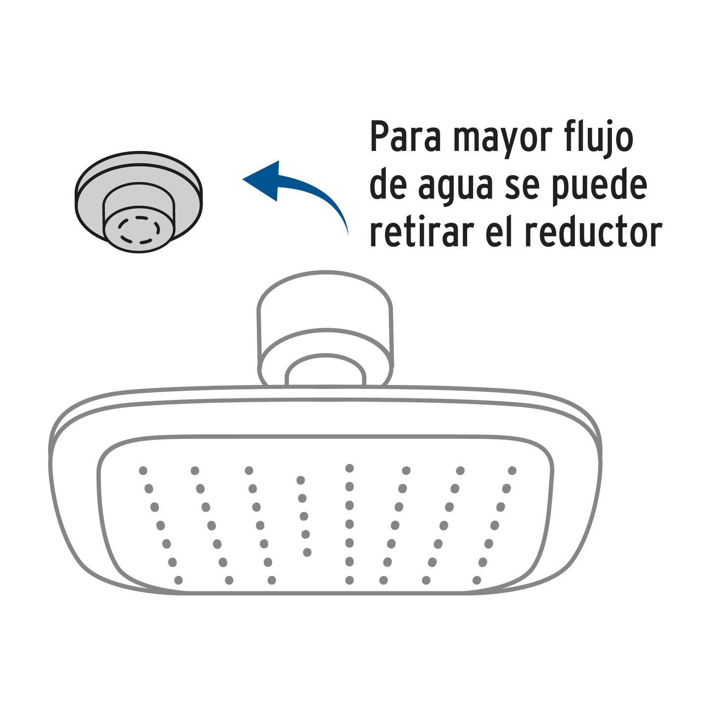Regadera Cuadrada 3-3/4" Acero Inoxidable FOSET BASIC - Brazo Ajustable