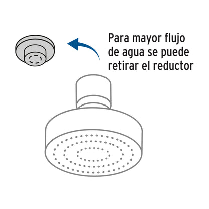 Regadera de ducha redonda 4-1/4" FOSET BASIC con brazo y chapetón en acabado negro. Ideal para baño moderno. Calidad y diseño