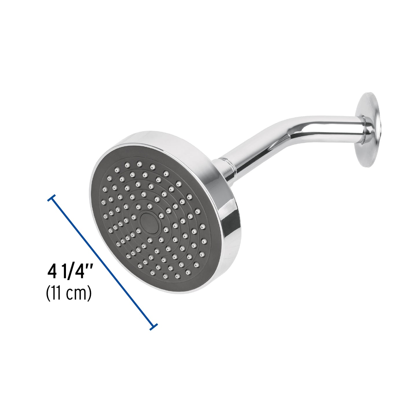 Regadera Redonda 4-1/4 Pulgadas Brazo y Chapetón de Acero Inoxidable BASIC FOSET