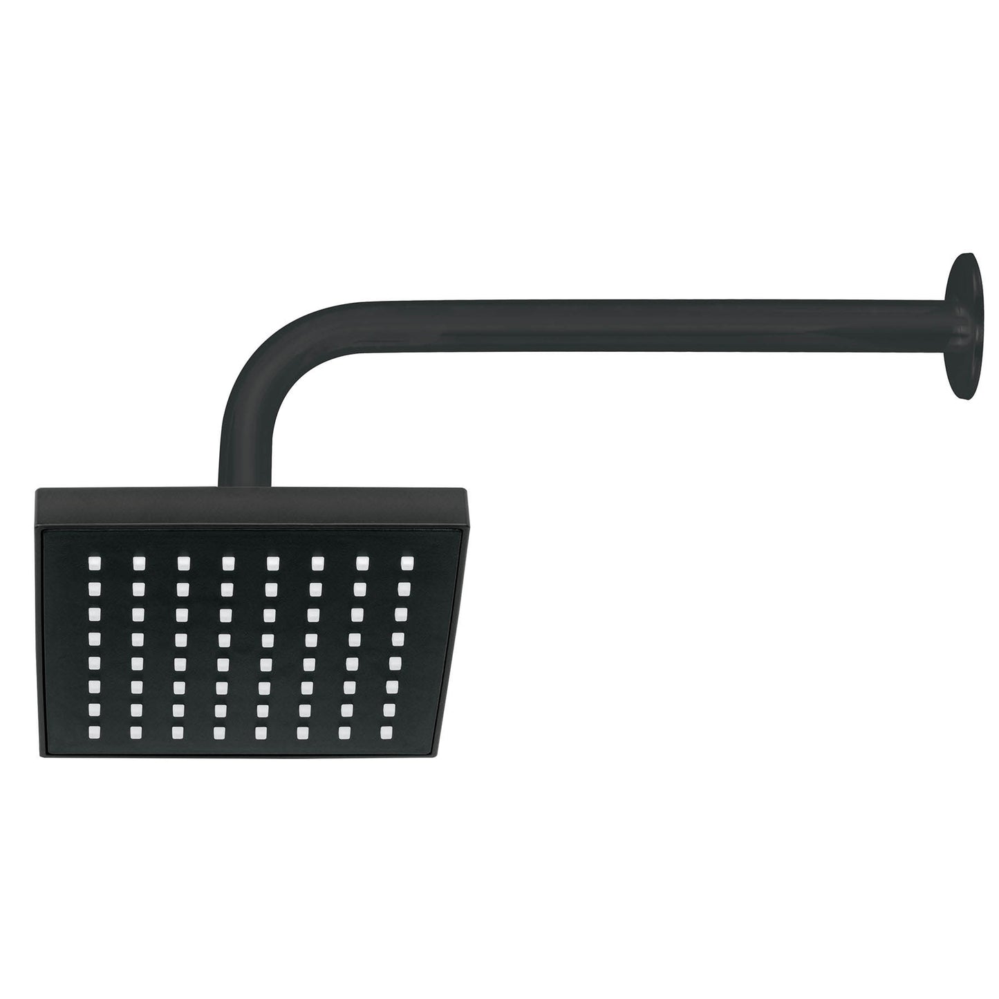 Regadera de Baño Cuadrada 6" Ajustable Negro - Brazo y Chapetón ABS - FOSET AQUA