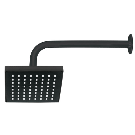 Regadera de Baño Cuadrada 6" Ajustable Negro - Brazo y Chapetón ABS - FOSET AQUA