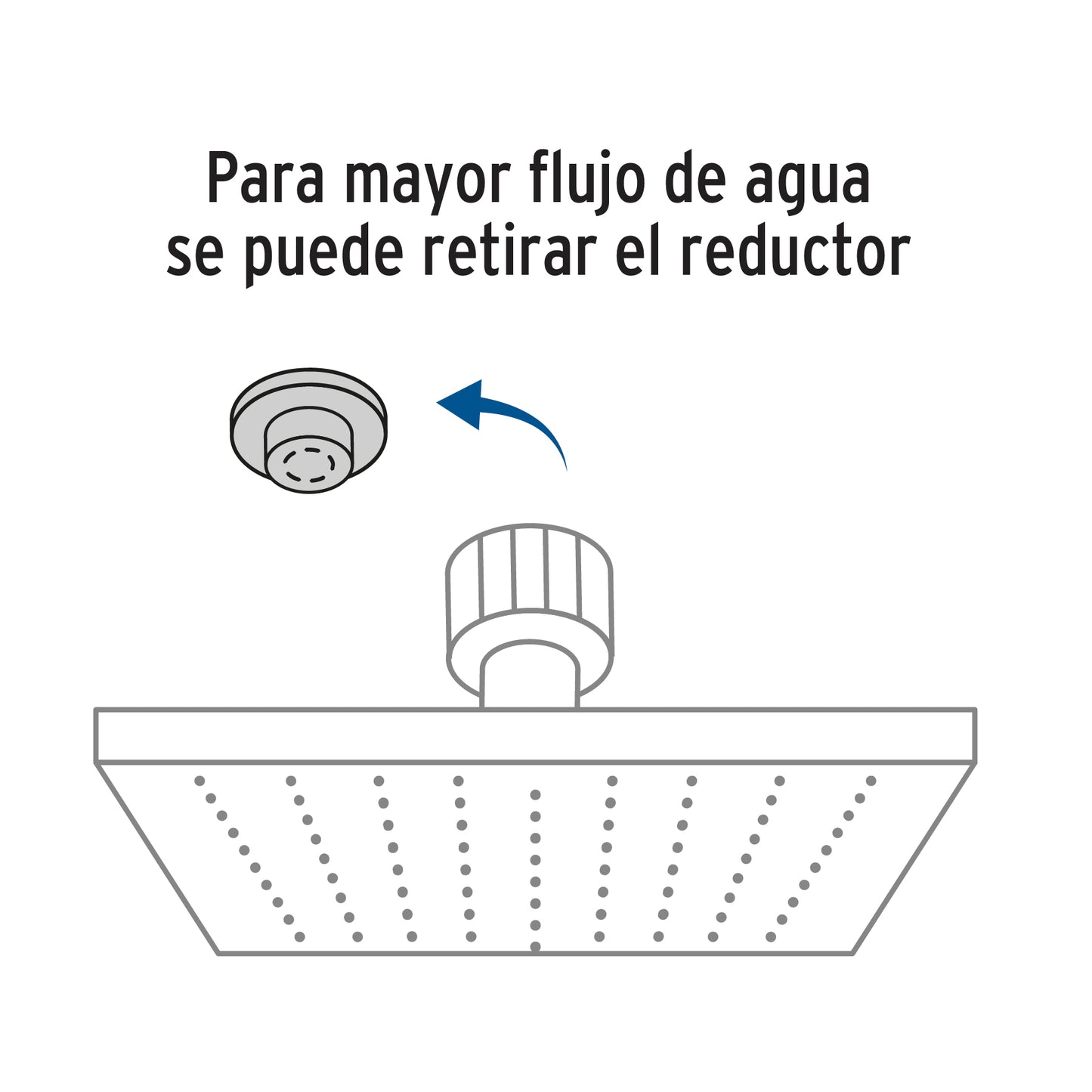 Regadera Cuadrada 6 Pulgadas FOSET AQUA - Brazo y Chapetón ABS Satín para Baño