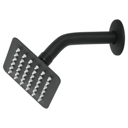 Regadera Cuadrada 4" Acero Inoxidable con Brazo Negro TÚBIG FOSET | Baño Moderno