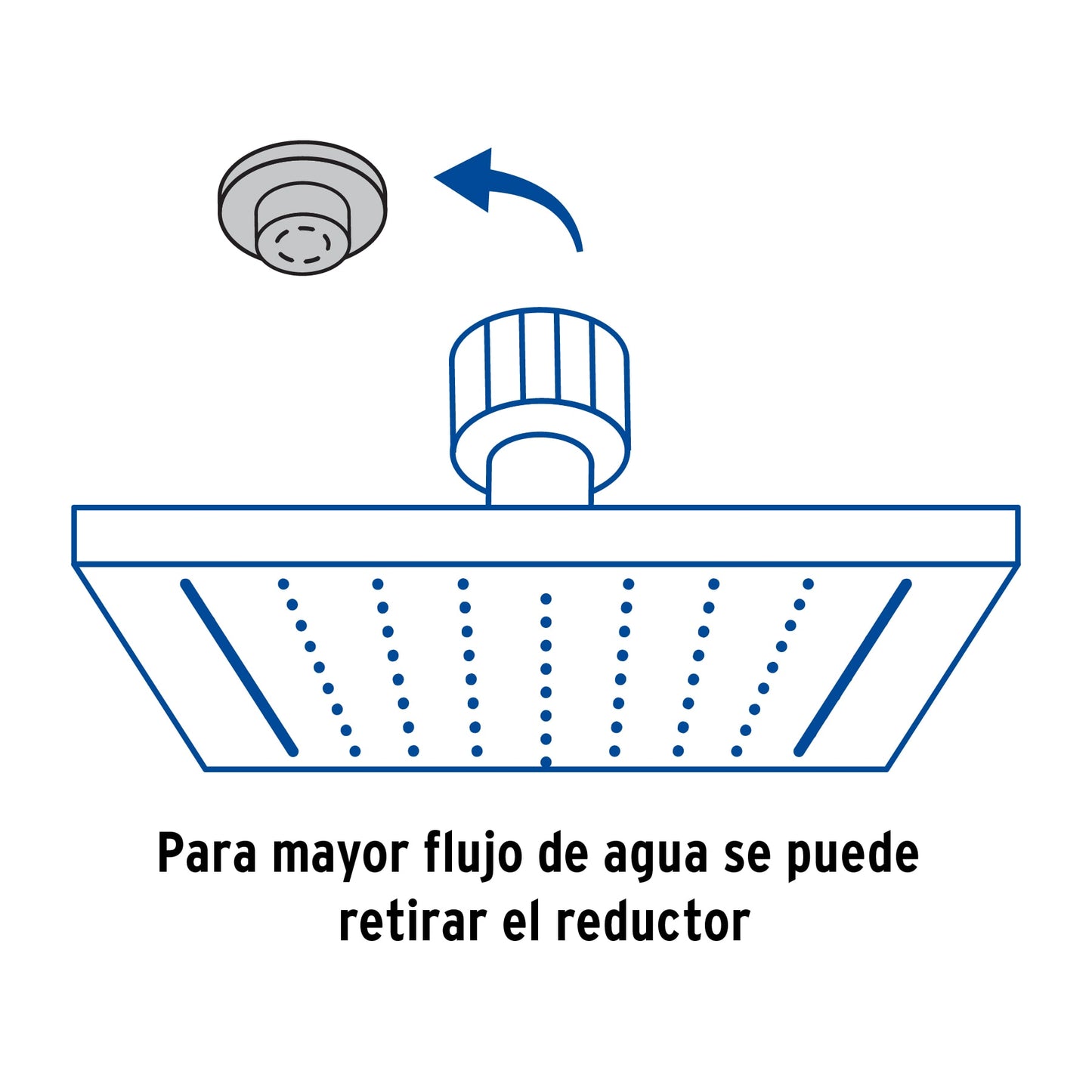 Regadera Cuadrada 4 Pulgadas Acero Inoxidable con Brazo TÚBIG FOSET - Acabado Satinado